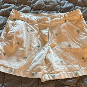 Tommy Bahama Cream Palm Embroidered Shorts